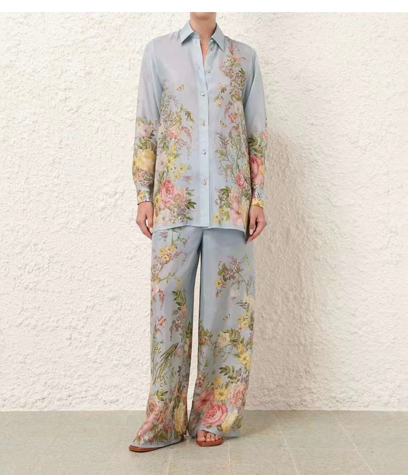 Set Pantalón y Camisa Hortensias