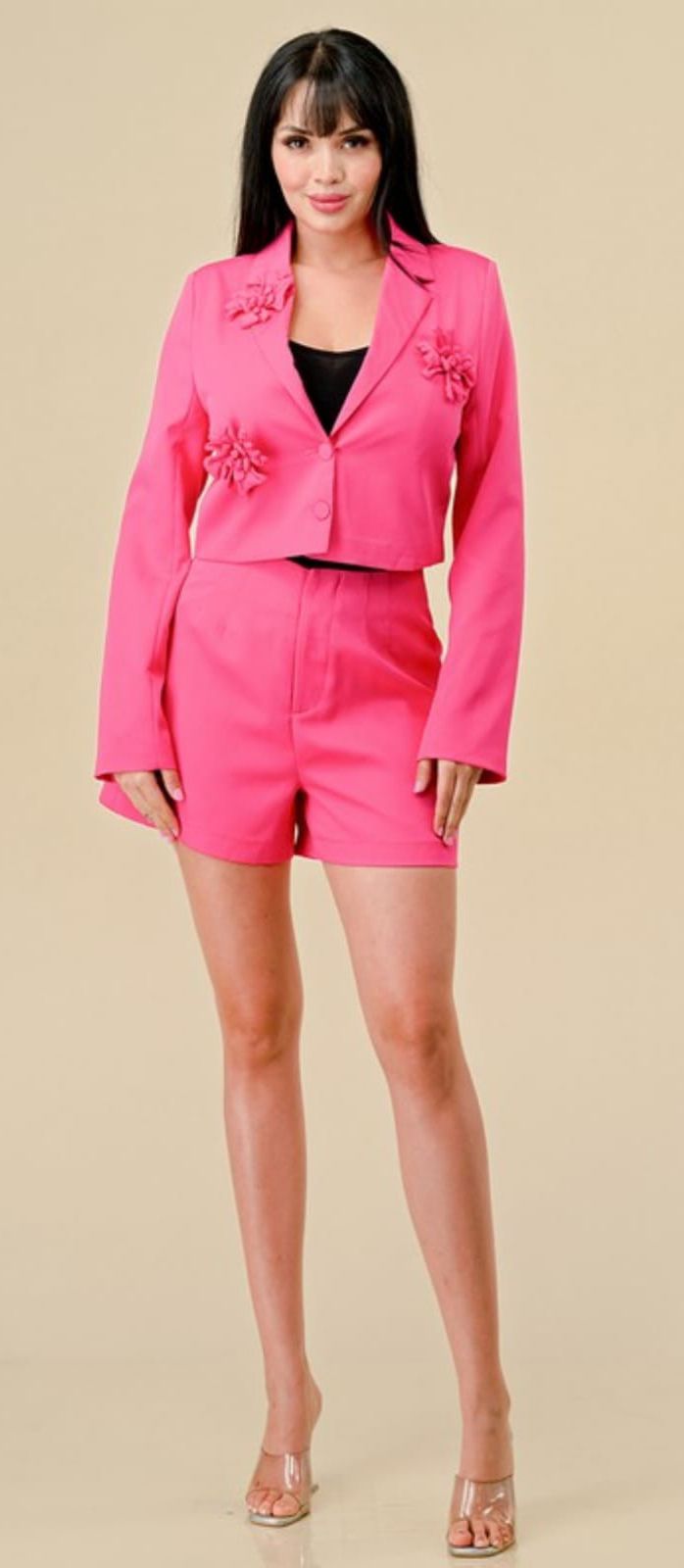 Set Short y Blazer crop flores Fiusha