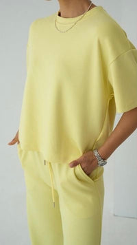 Fashion Styled Set Pantalón y Blusa algodón Amarillo