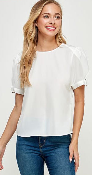 Blusa manga argolla Blanca