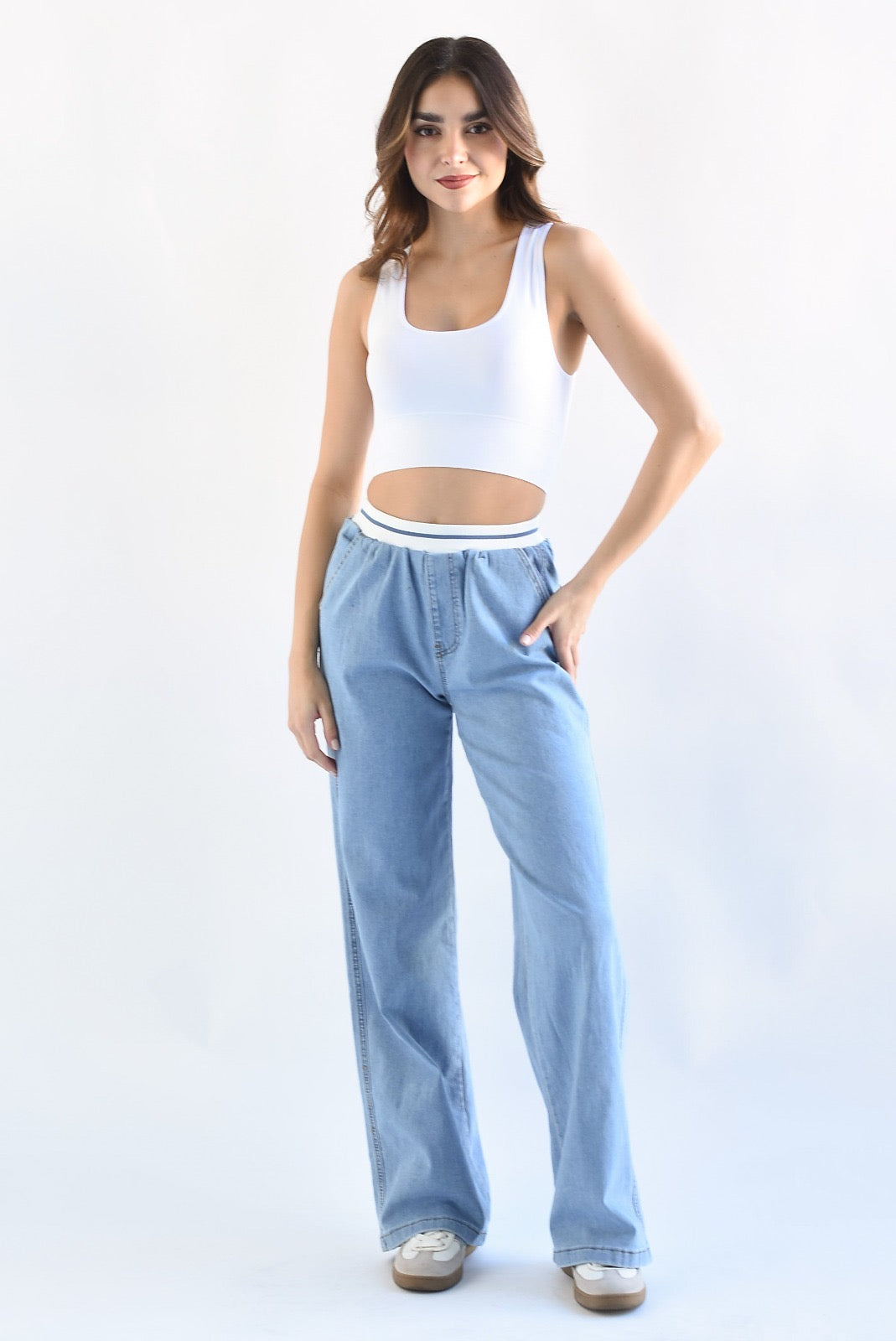 Set Pantalón y Chamarra Crop Denim