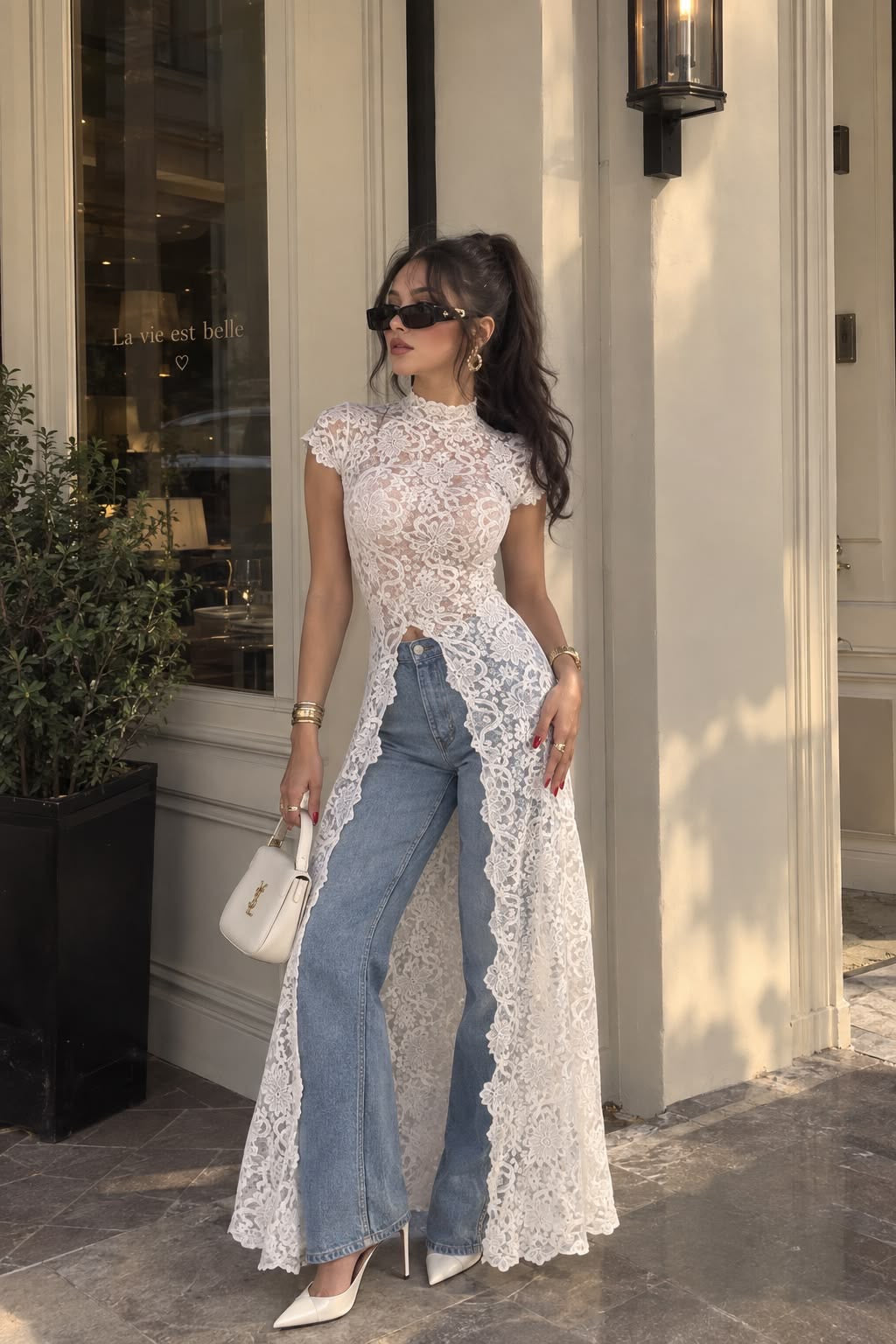 Maxi blusa encaje