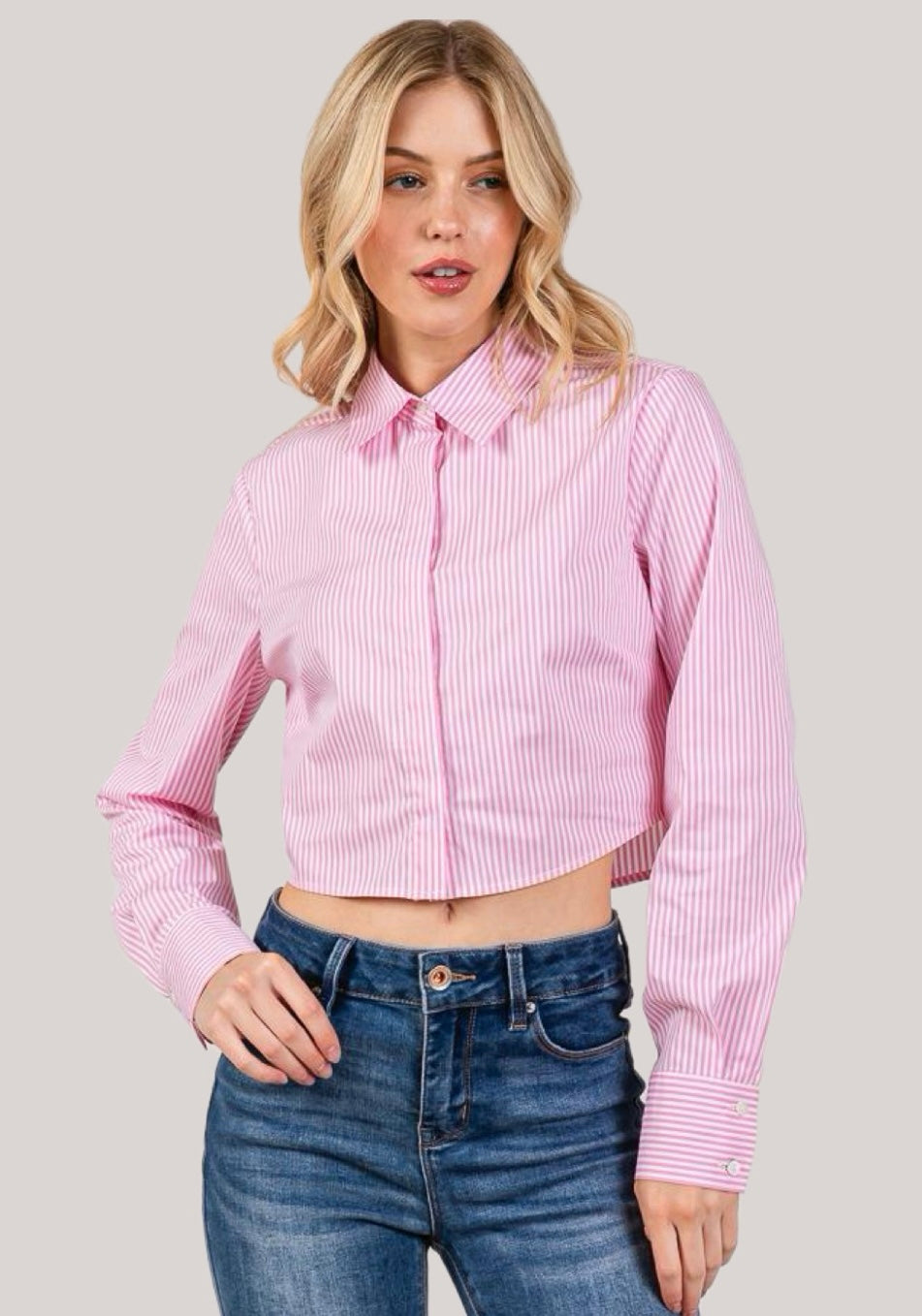 Camisa crop rayas