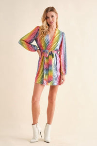 Fashion Styled Vestido envolvente lentejuela Multicolor