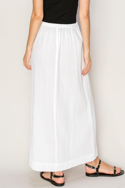 Falda cargo lino Blanca