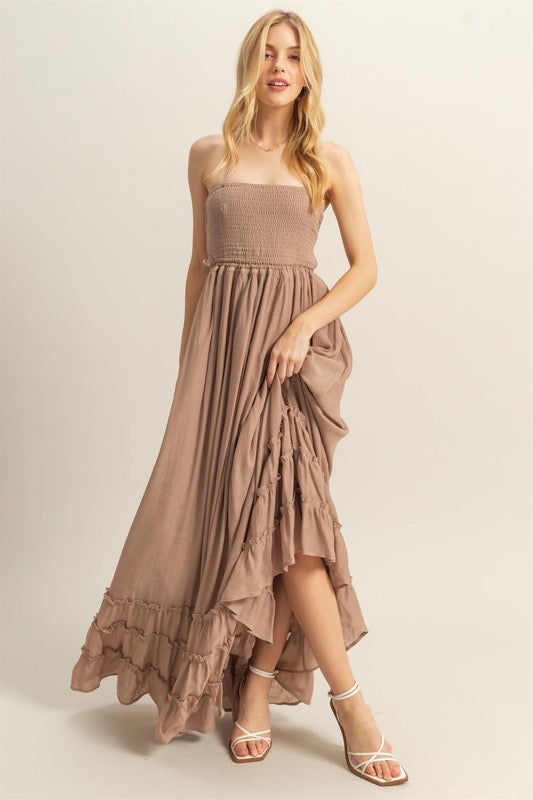 Vestido boho pecho elástico
