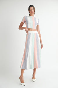 Fashion Styled Set Falda y Top punto Pastel