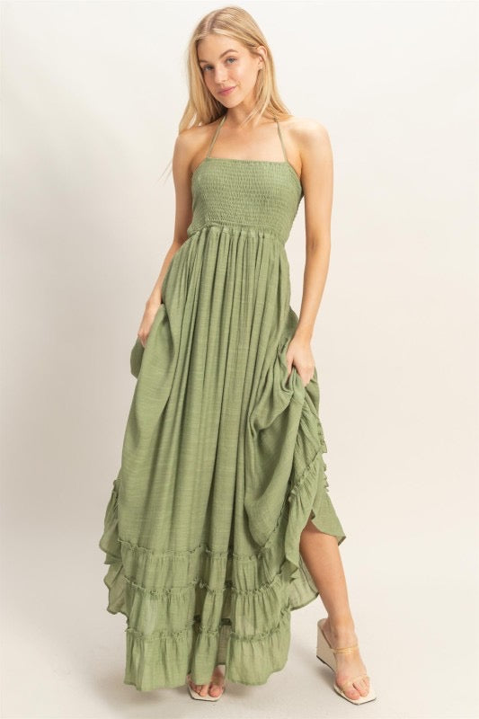 Vestido boho pecho elástico