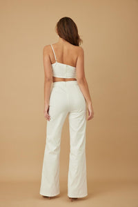 Fashion Styled Set Pantalón y Top pétalos Blanco