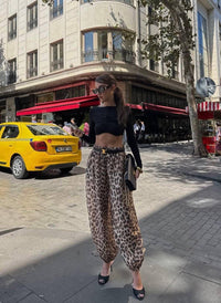 Fashion Styled PREVENTA Pantalón globo satinado Leopardo
