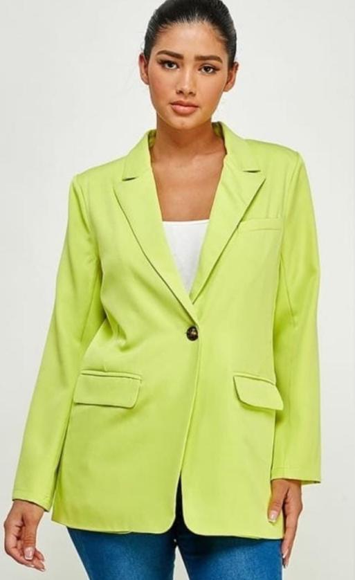 Blazer bolsillos y botón Lime