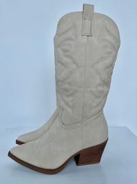 Fashion Styled Botas Cowboy Ivory