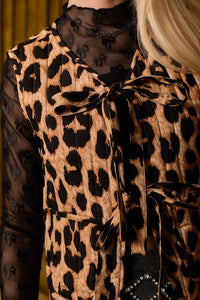 Fashion Styled Chaleco Leopardo lazos
