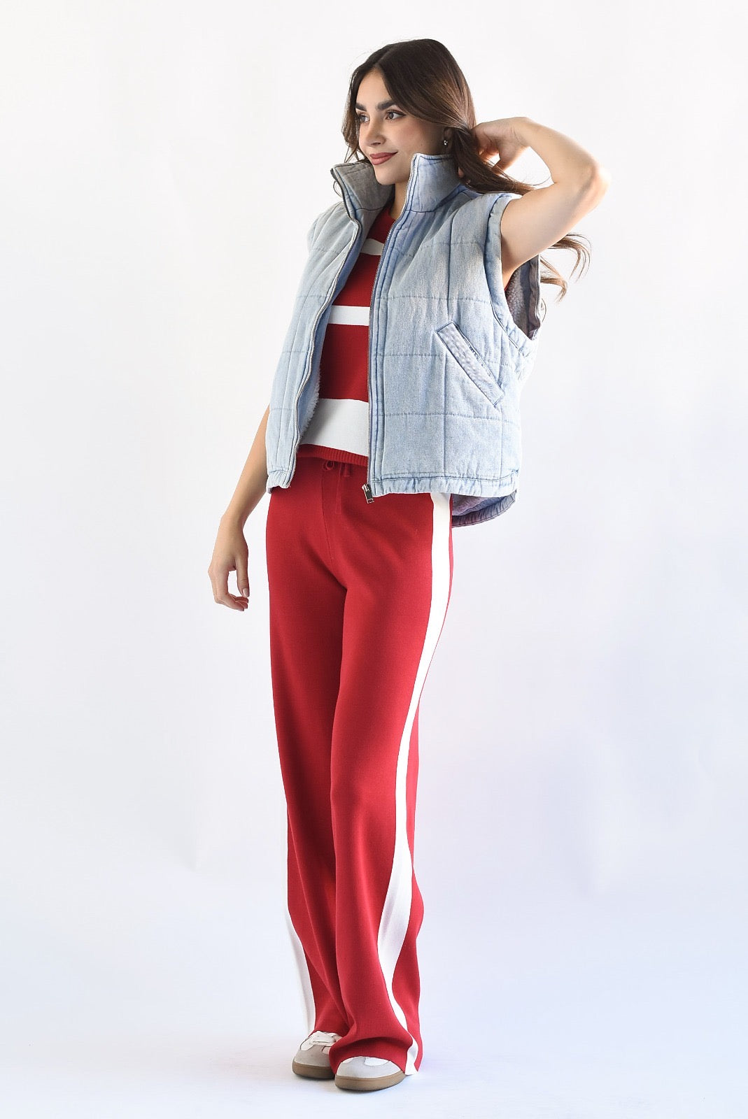 Chaleco puffer borrega Denim