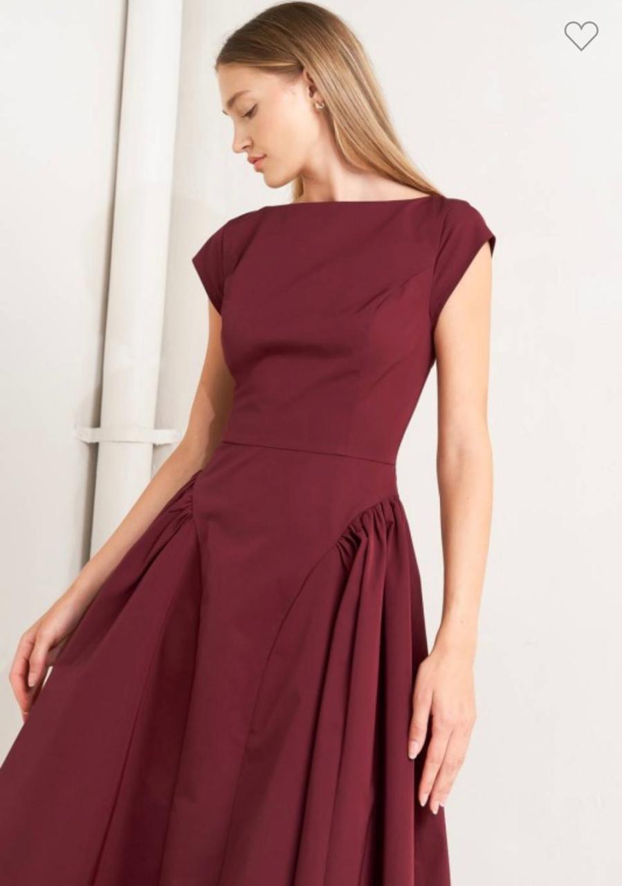 Vestido torso largo Vino