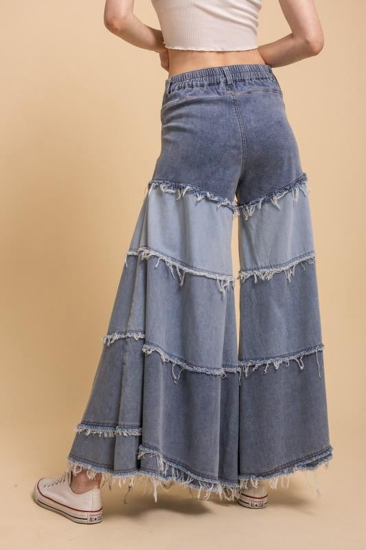 Jeans patchwork pata de elefante