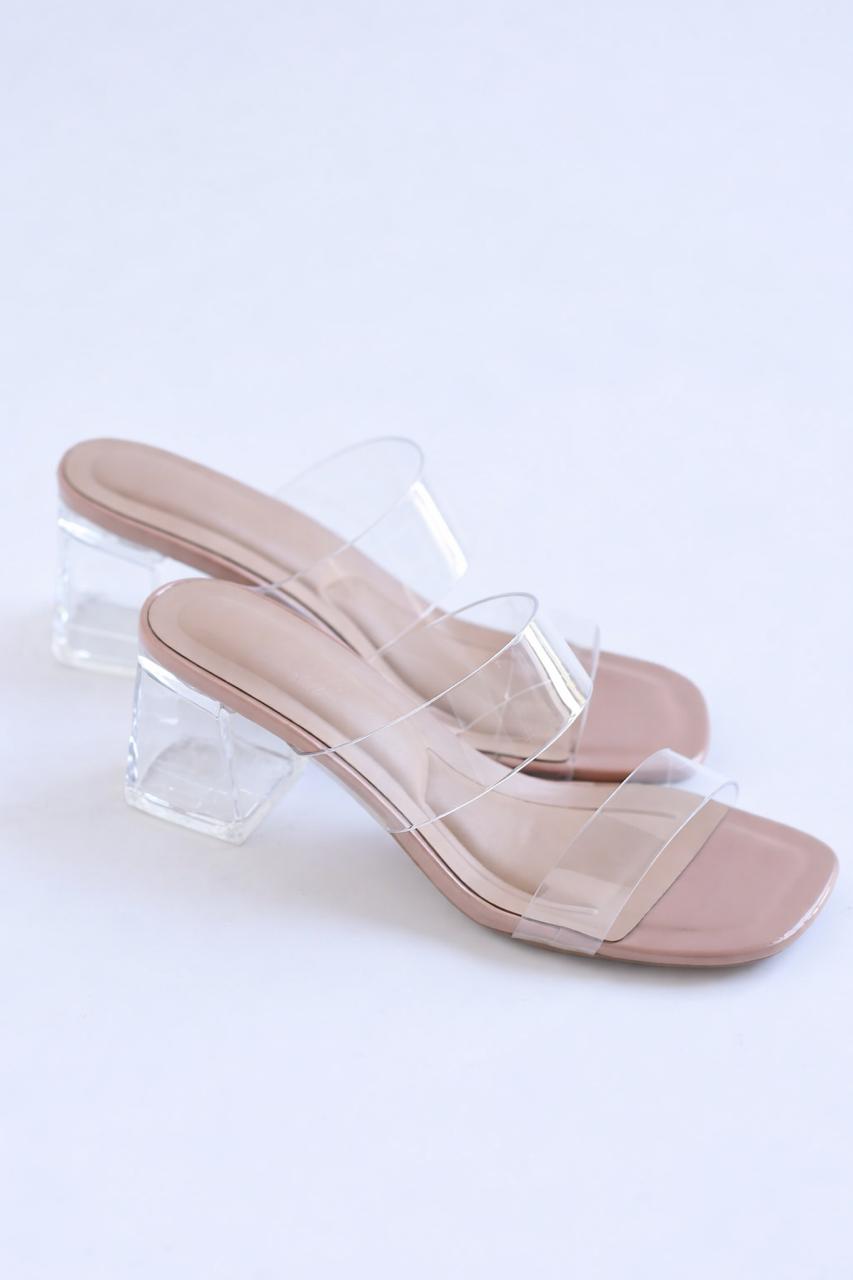 Sandalia vinil tacón ancho