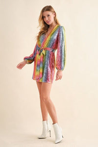Fashion Styled Vestido envolvente lentejuela Multicolor