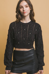 Fashion Styled Sweater rombos brillos Negro