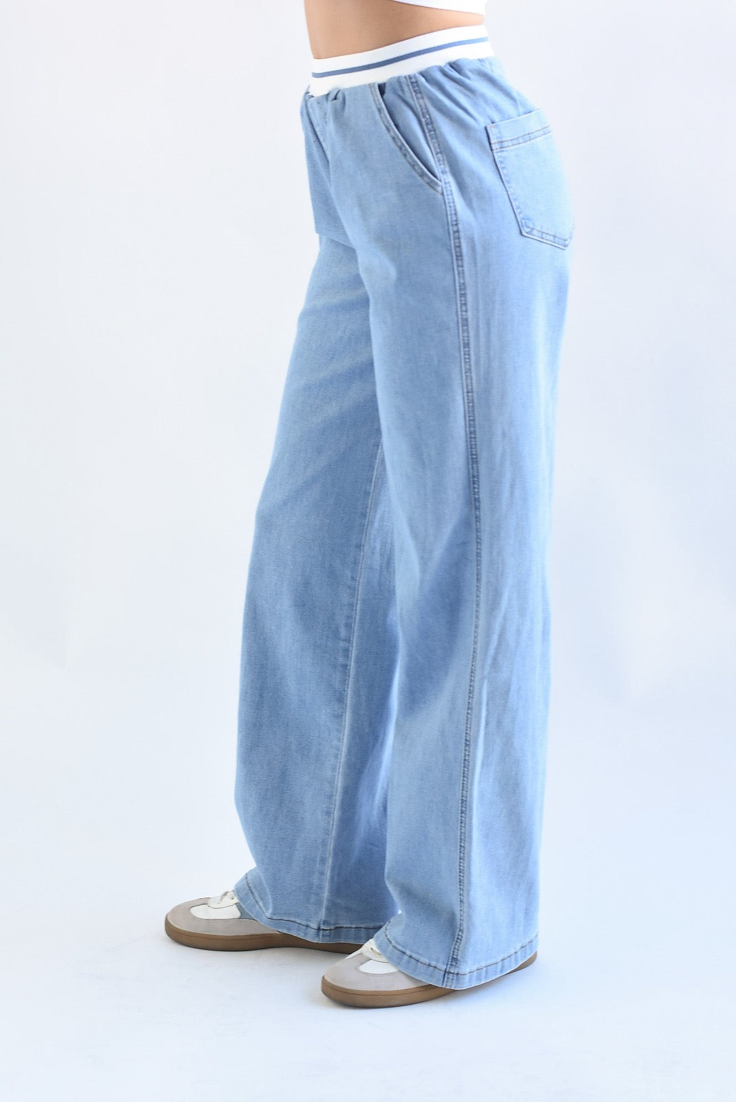 Set Pantalón y Chamarra Crop Denim