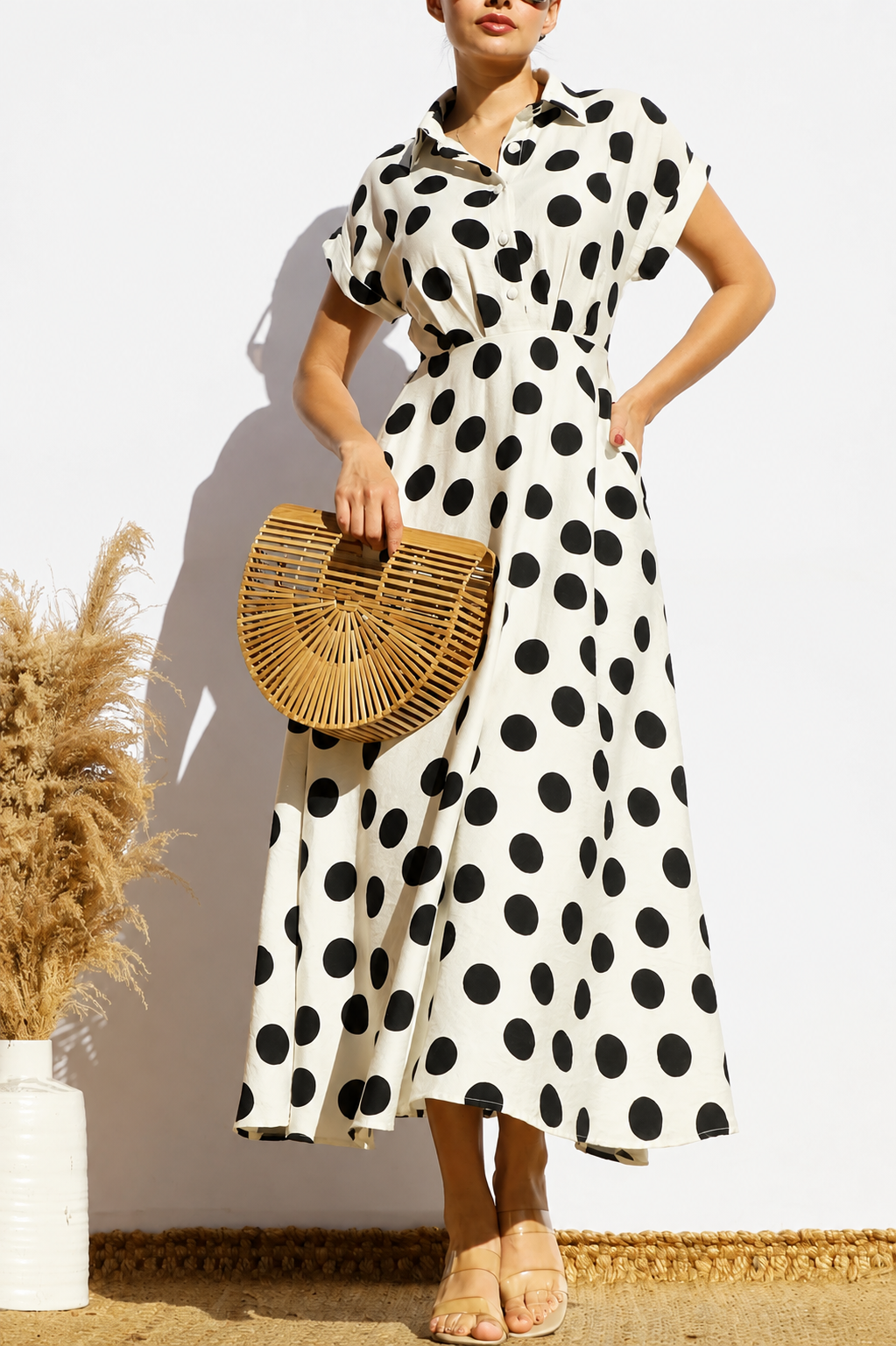 Vestido midi lunares