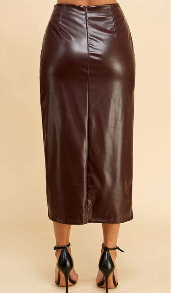 Falda nudo vinipiel Chocolate