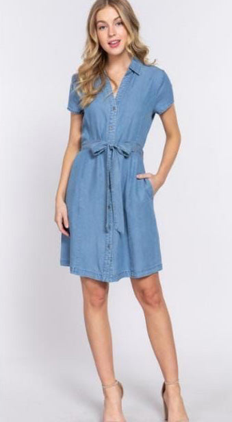 Vestido camisero denim