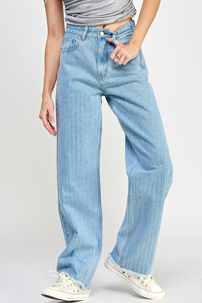 Jeans líneas brillos Denim Light