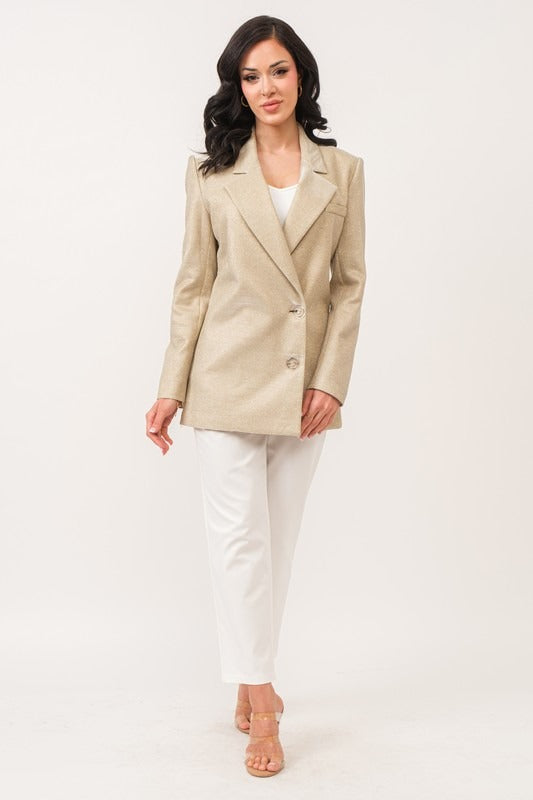 Set Pantalón y Blazer glitter Dorado