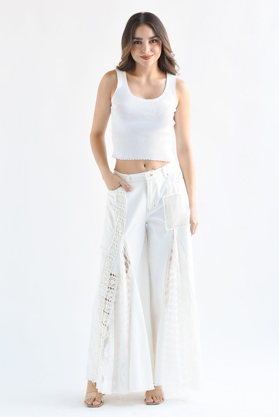 Jeans super wide encaje