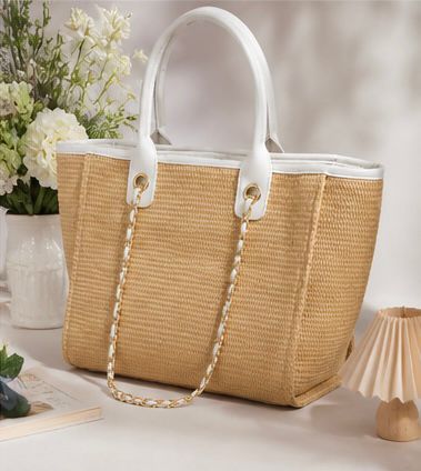 Bolso tote rafia cadena