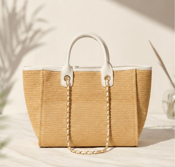 Bolso tote rafia cadena