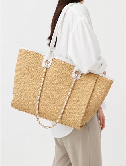 Bolso tote rafia cadena