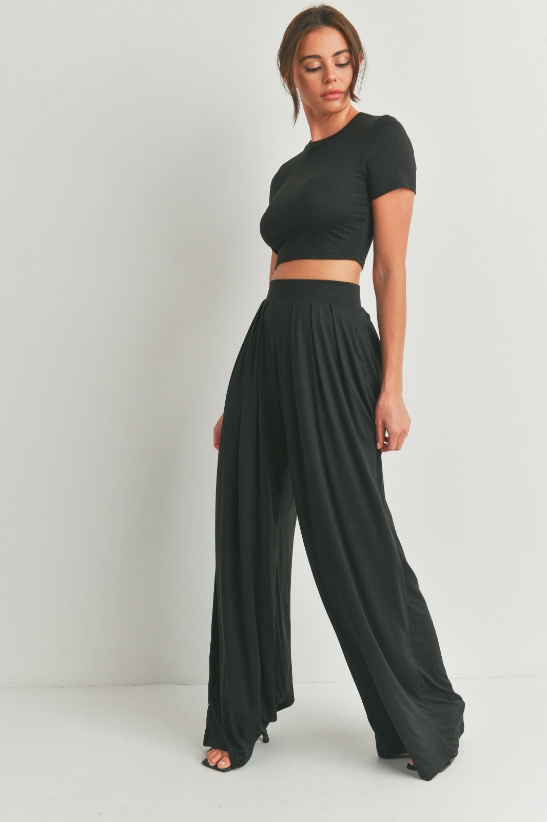 Set Pantalón wide leg y T-Shirt crop