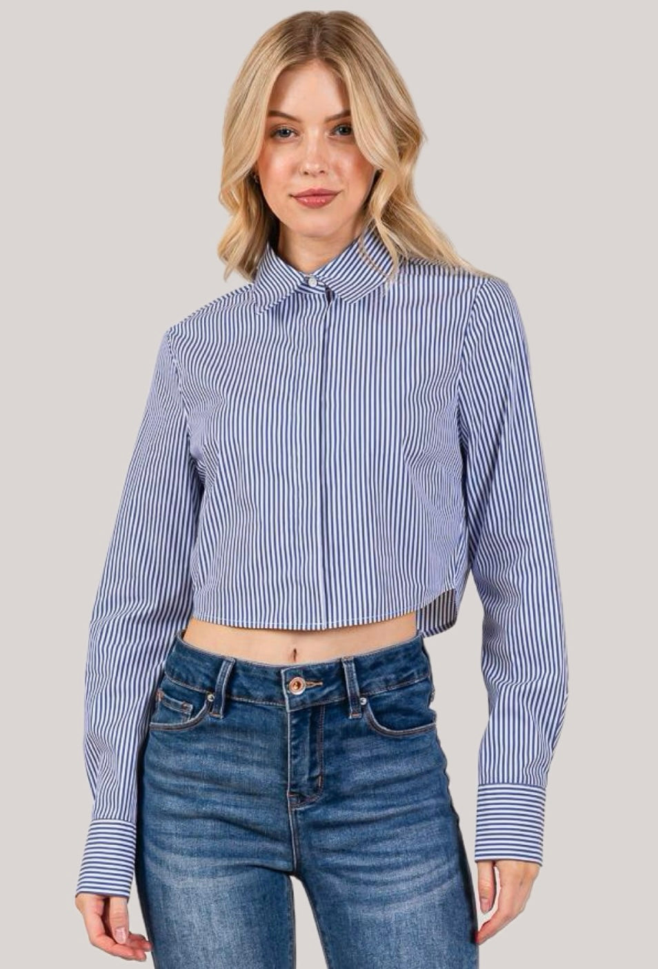 Camisa crop rayas