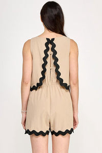 Fashion Styled Romper bies ondulado Moka