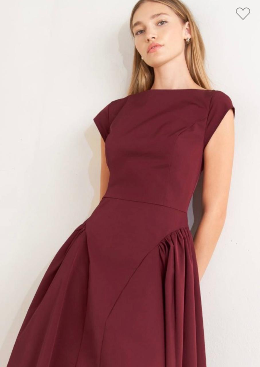 Vestido torso largo Vino