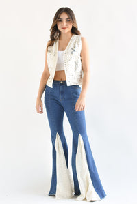 Fashion Styled Jeans maxi campana encaje