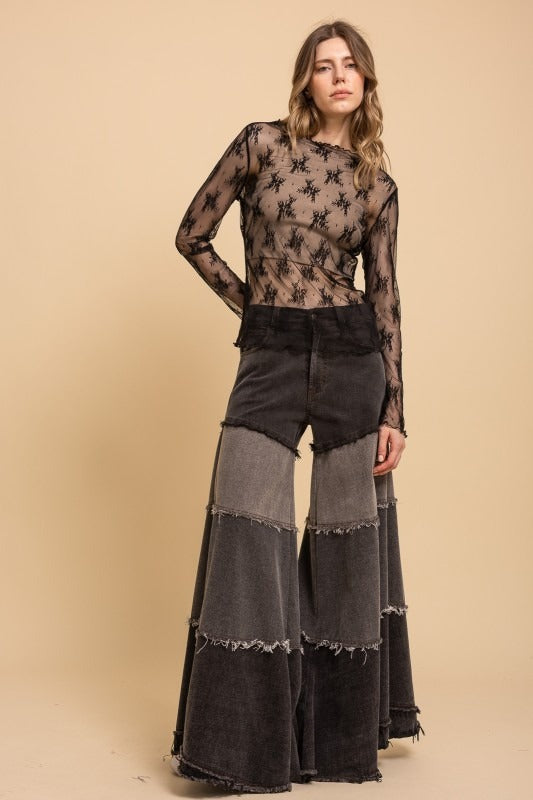 Jeans patchwork pata de elefante