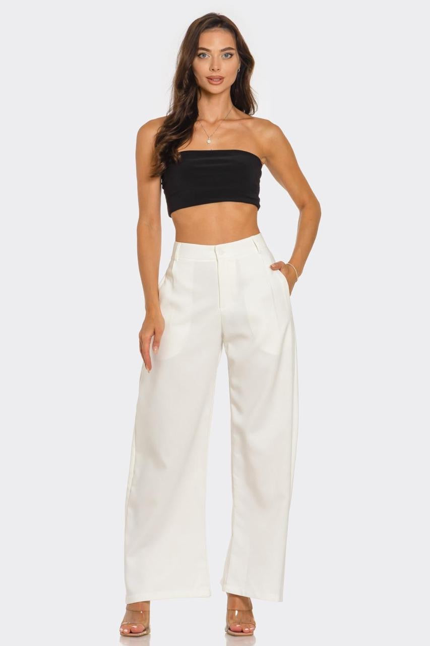 Pantalón de vestir barrel Blanco