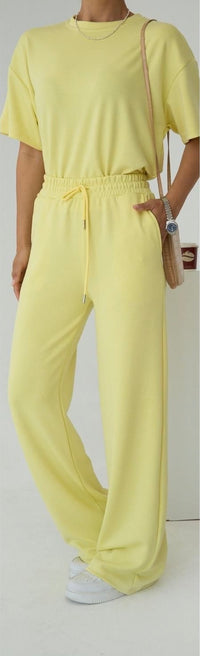Fashion Styled Set Pantalón y Blusa algodón Amarillo
