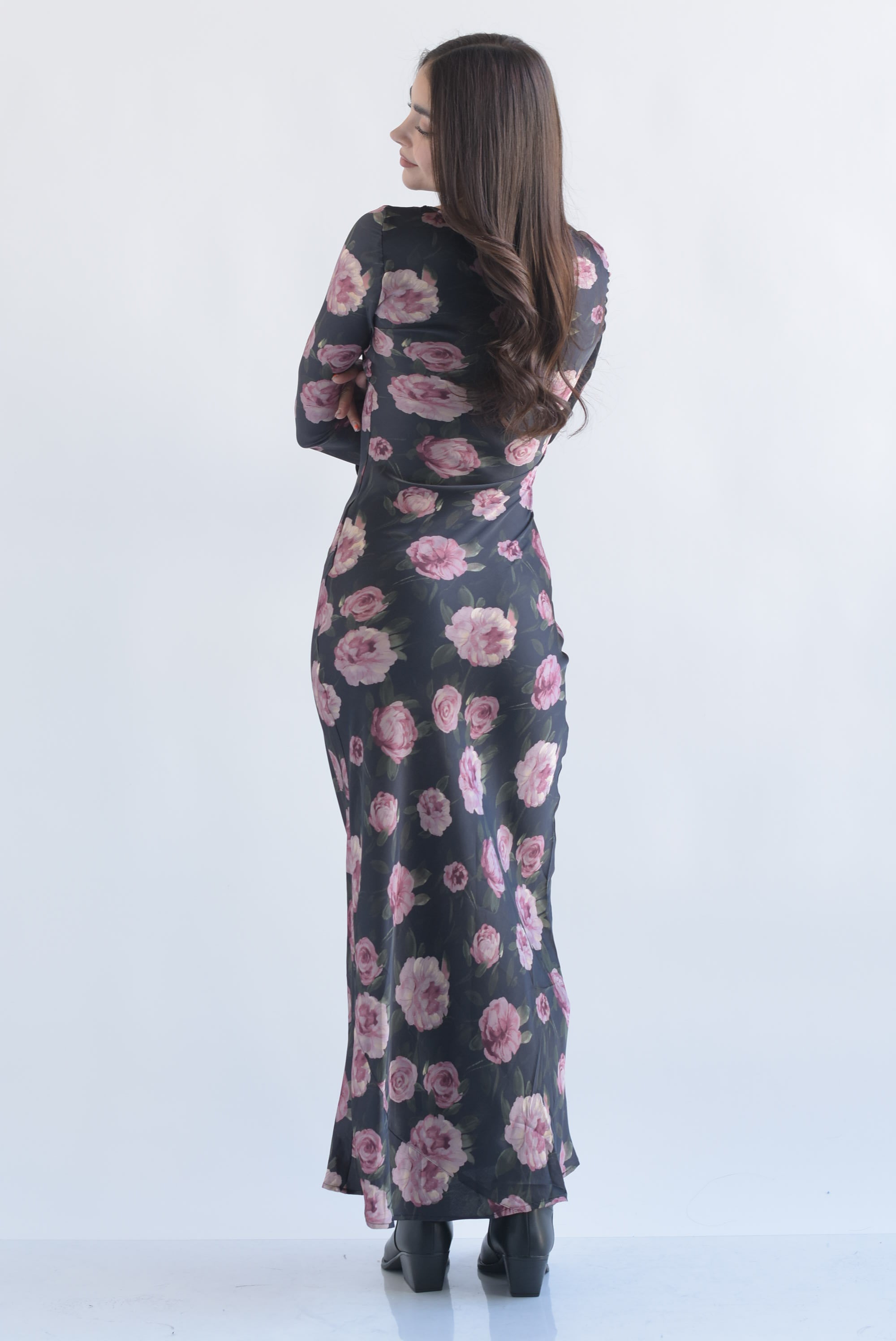 Vestido manga campana flores