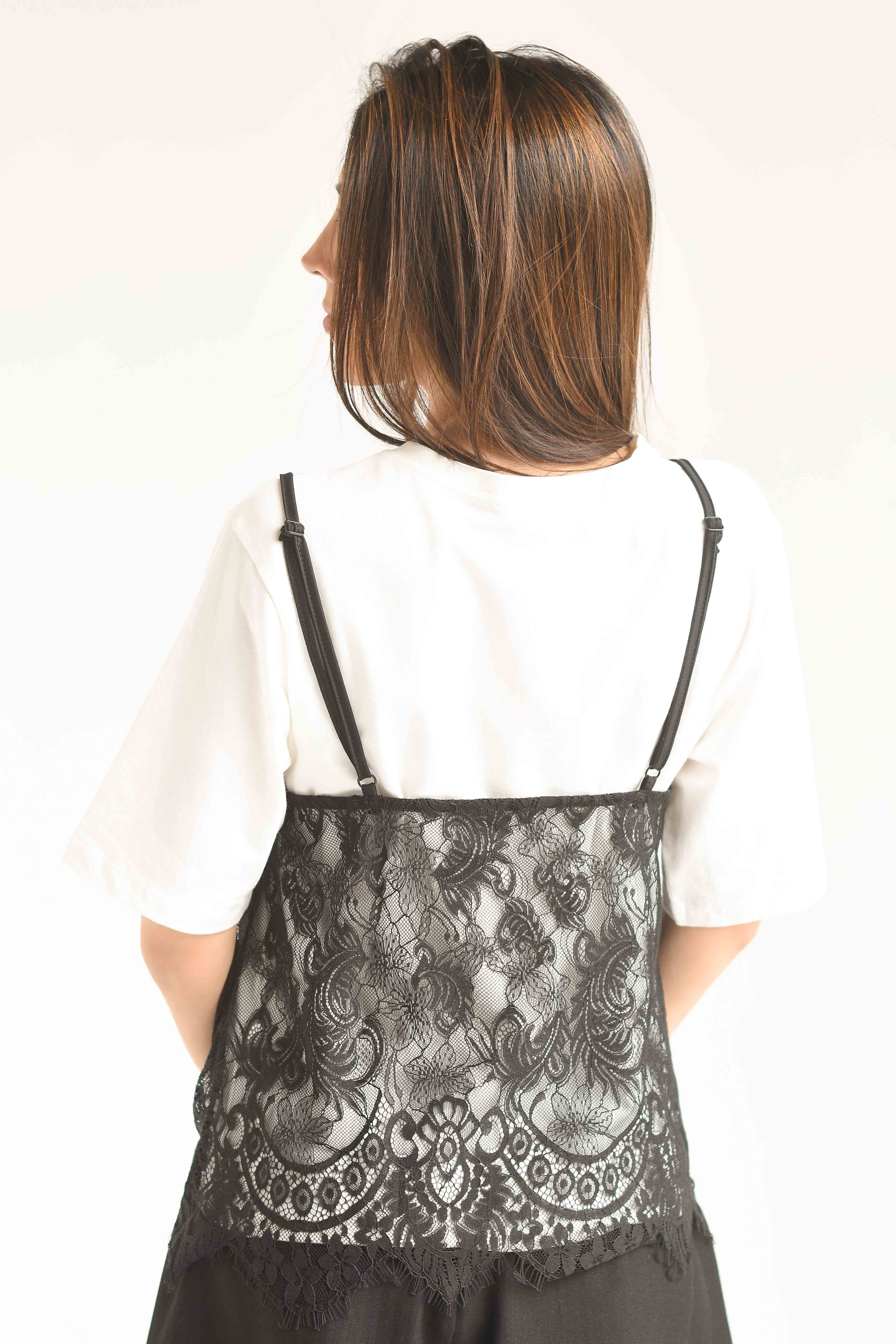 T-Shirt con Top encaje