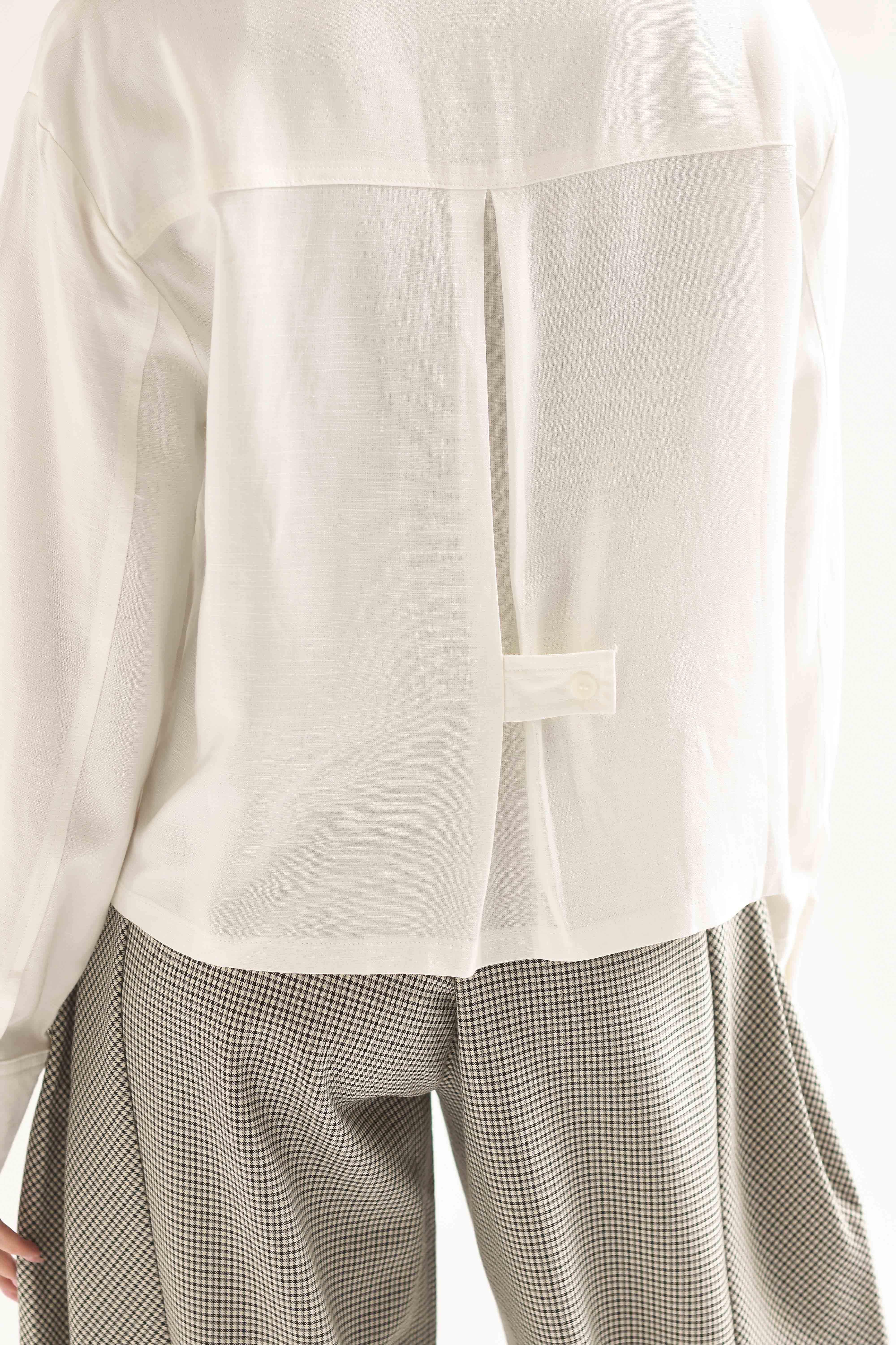 Camisa crop pinza lino