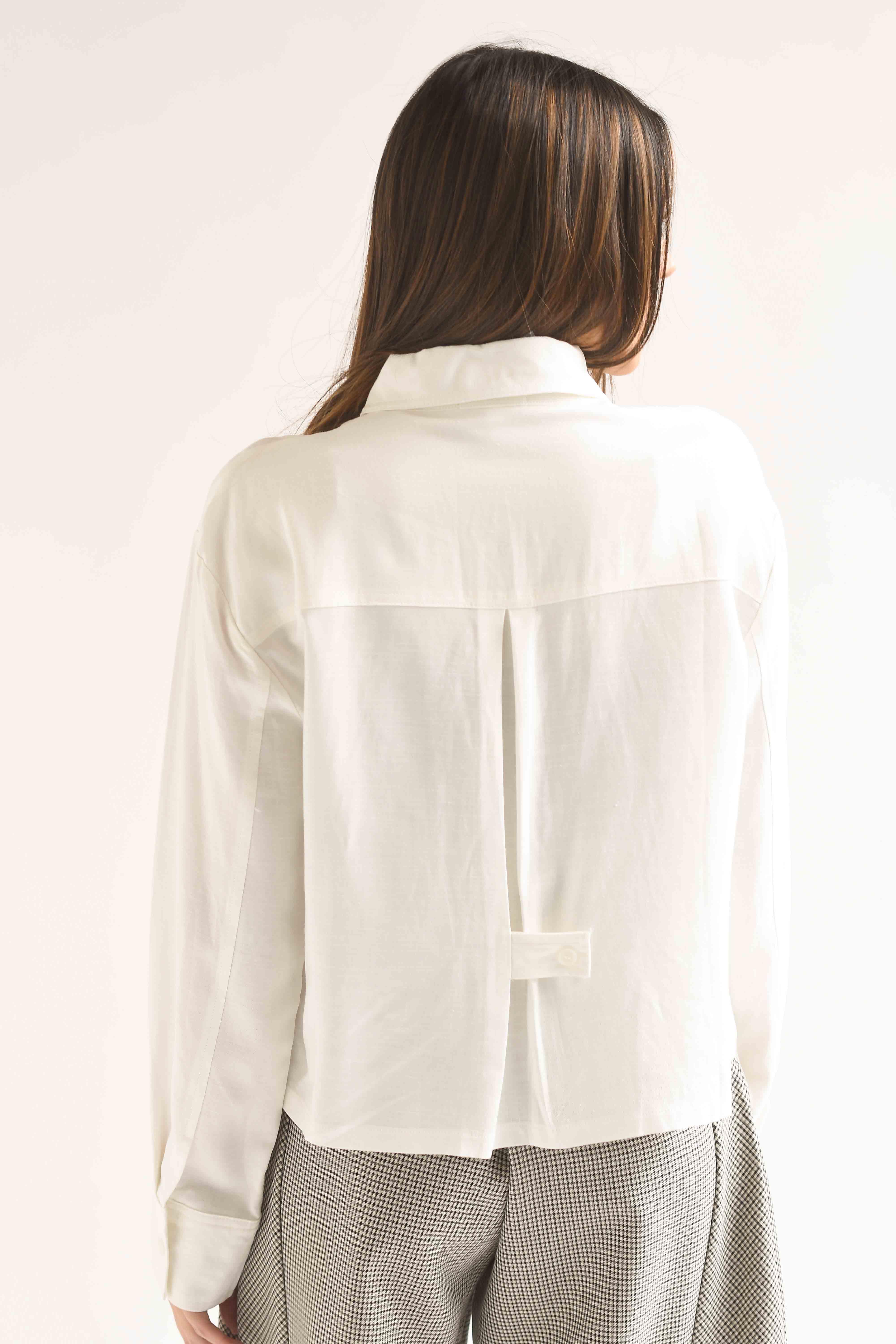Camisa crop pinza lino