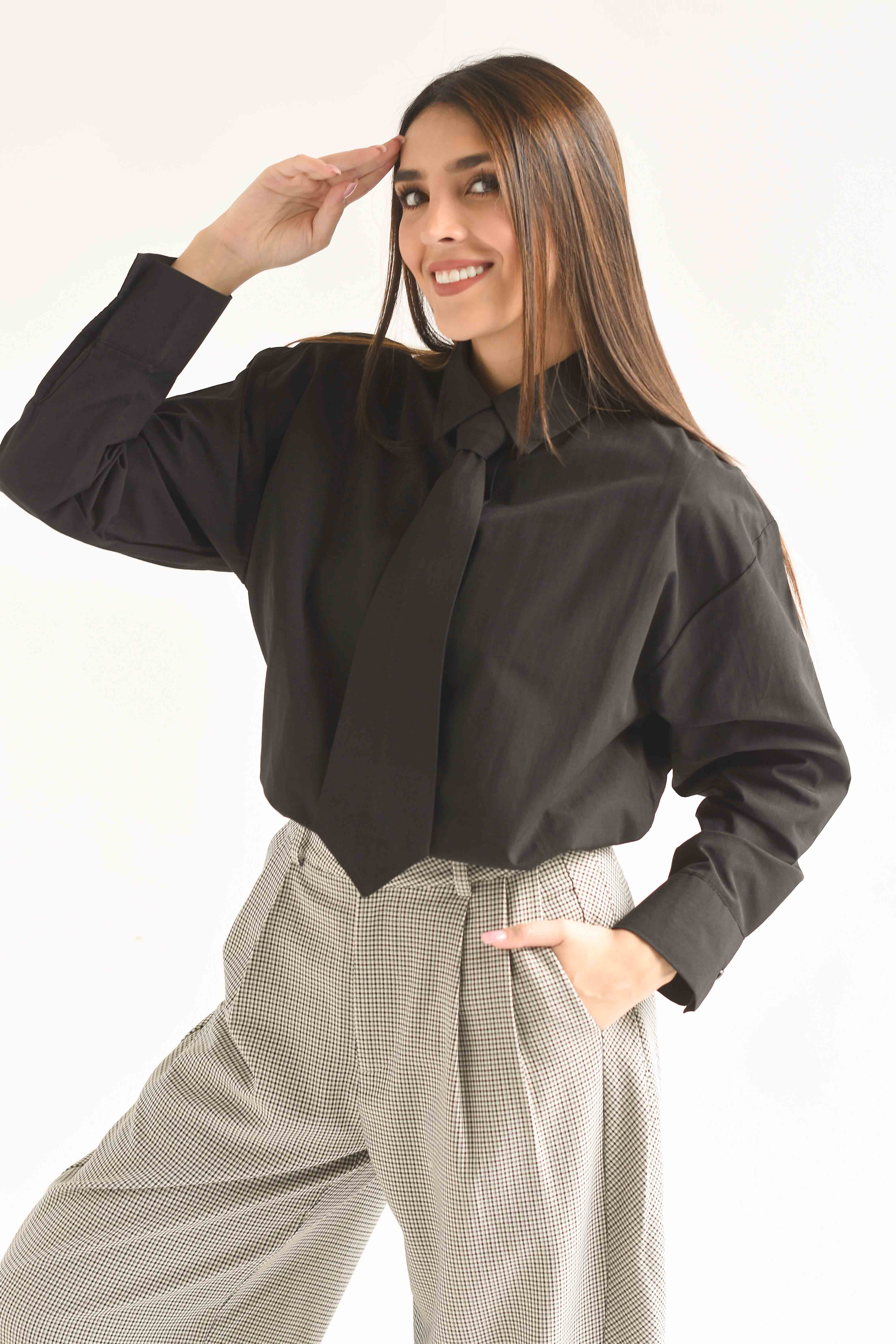 Camisa match corbata ancha