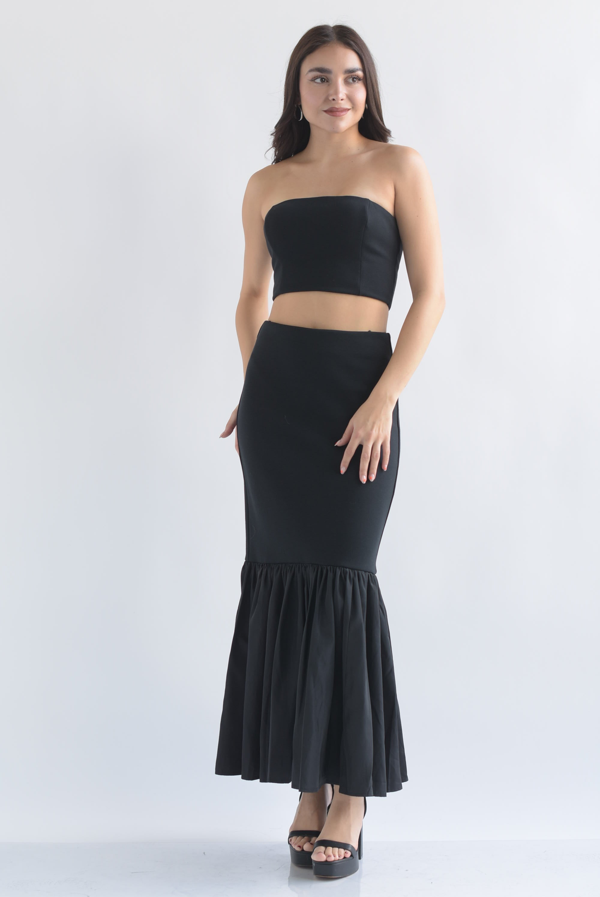 Set Falda olán y Top strapless