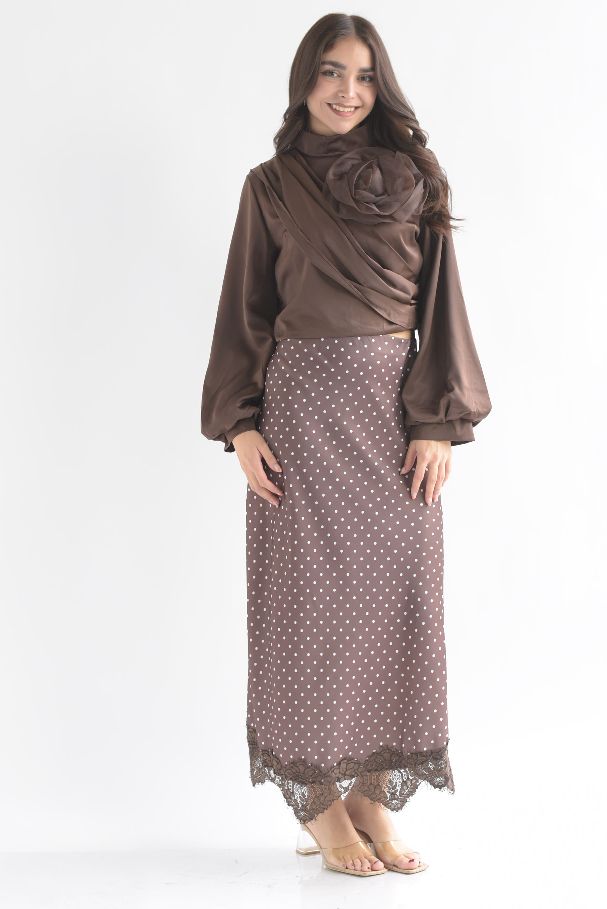 Falda lencera polka dots encaje