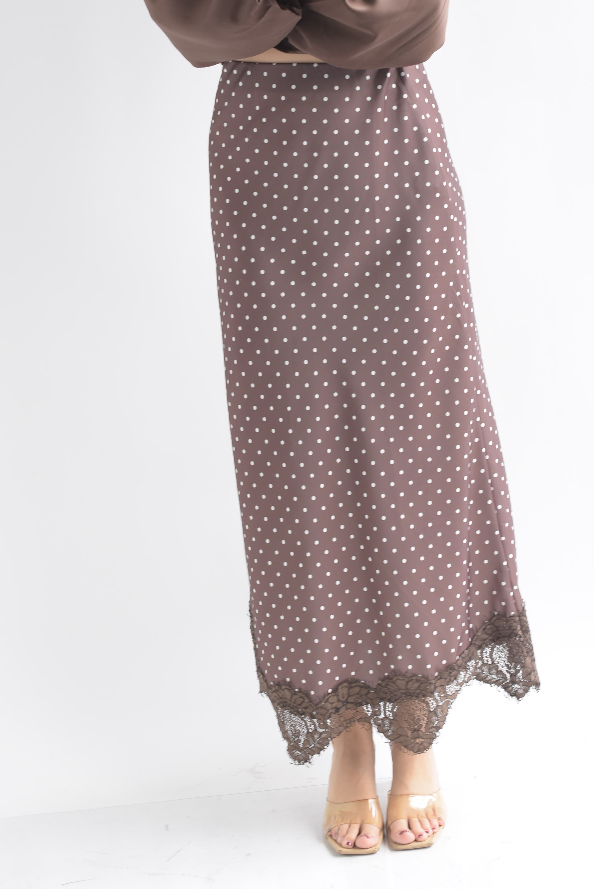 Falda lencera polka dots encaje