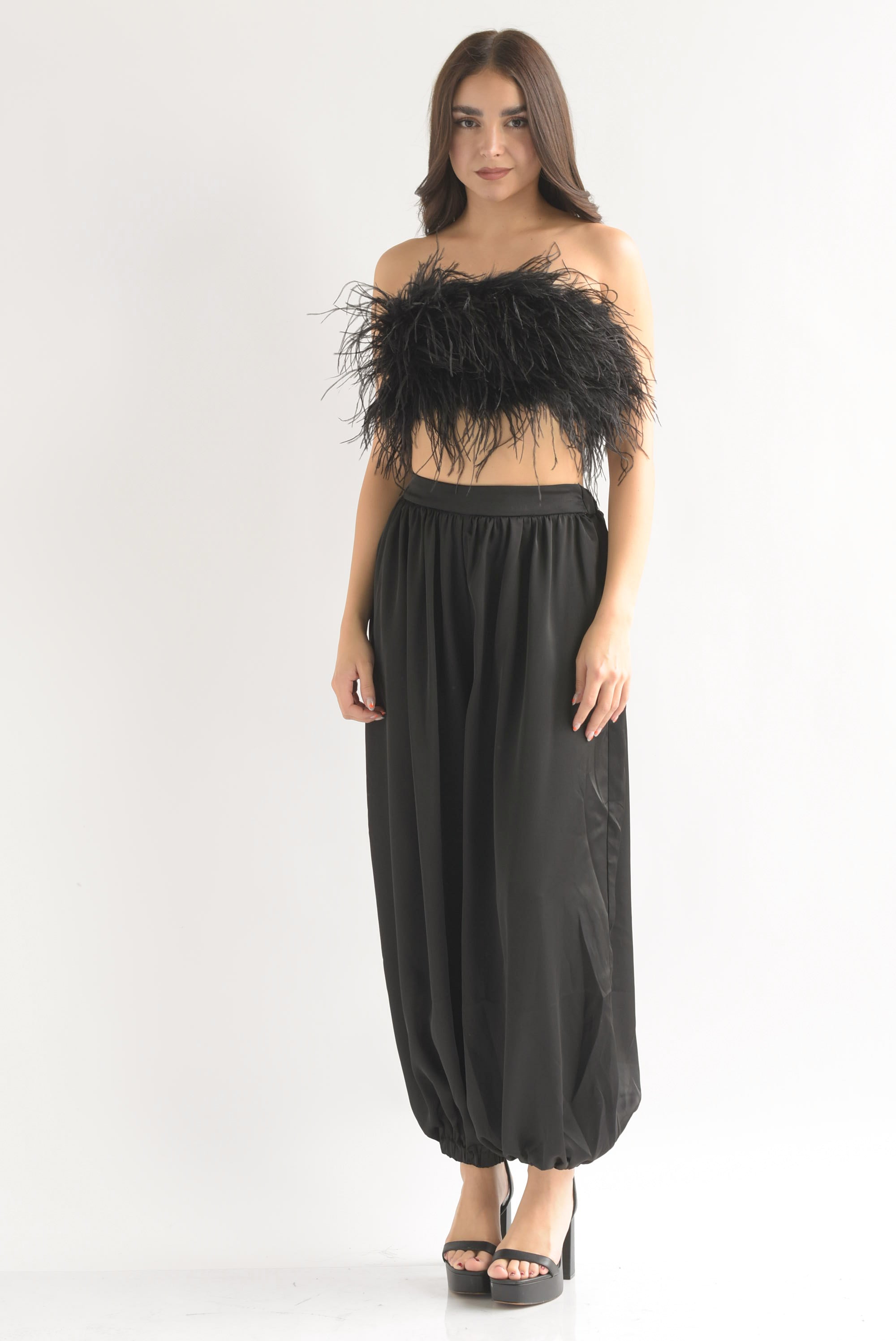 Pantalón globo satín pretina